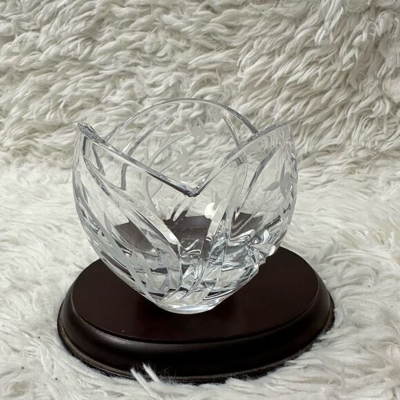 LENOX Cut Crystal Multipurpose Bowl Hand Etched Flowers Scallop Trim‎ Small - Picture 2 of 7